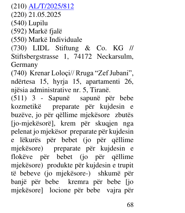 Zëri i markës Lupilu në buletin