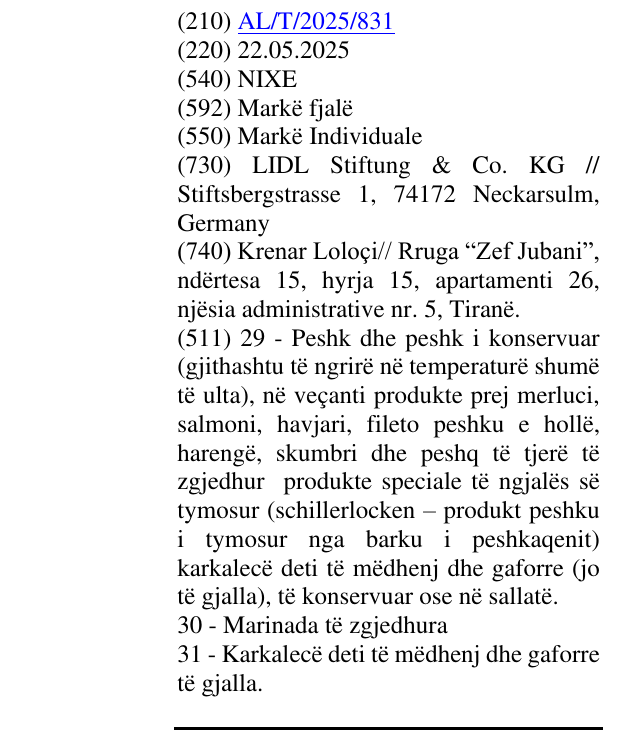 Zëri i markës NIXE në buletin