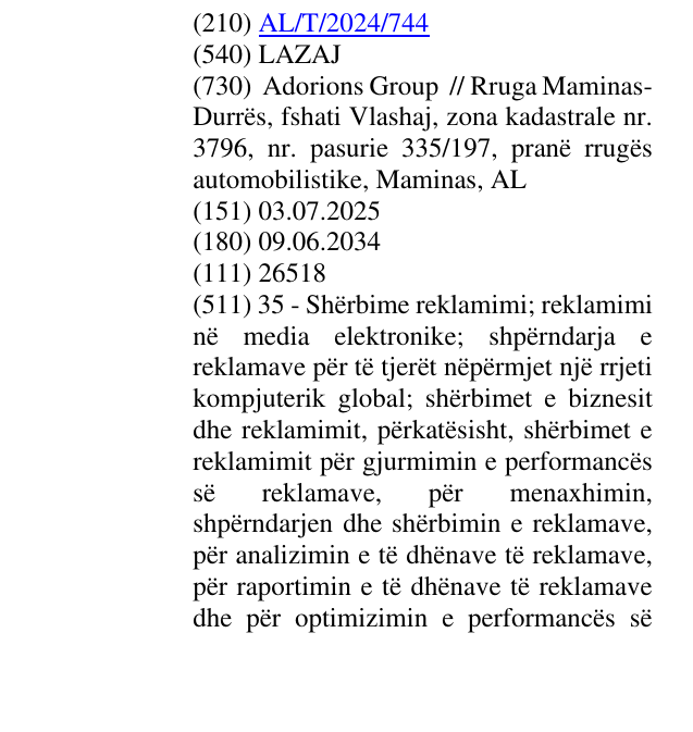 Zëri i markës LAZAJ në buletin