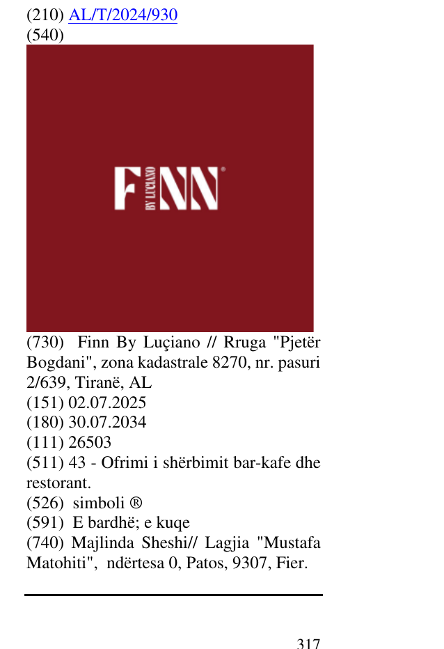 Zëri i markës simboli ® në buletin