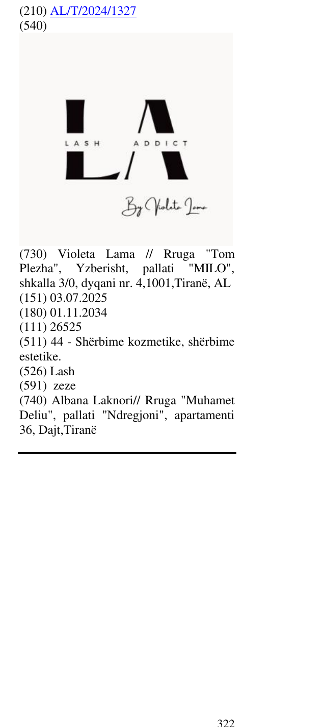 Zëri i markës Lash në buletin