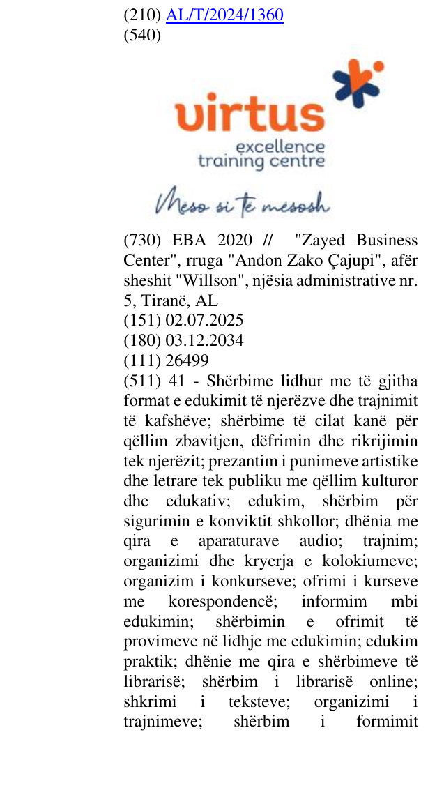 Zëri i markës excellence training center në buletin