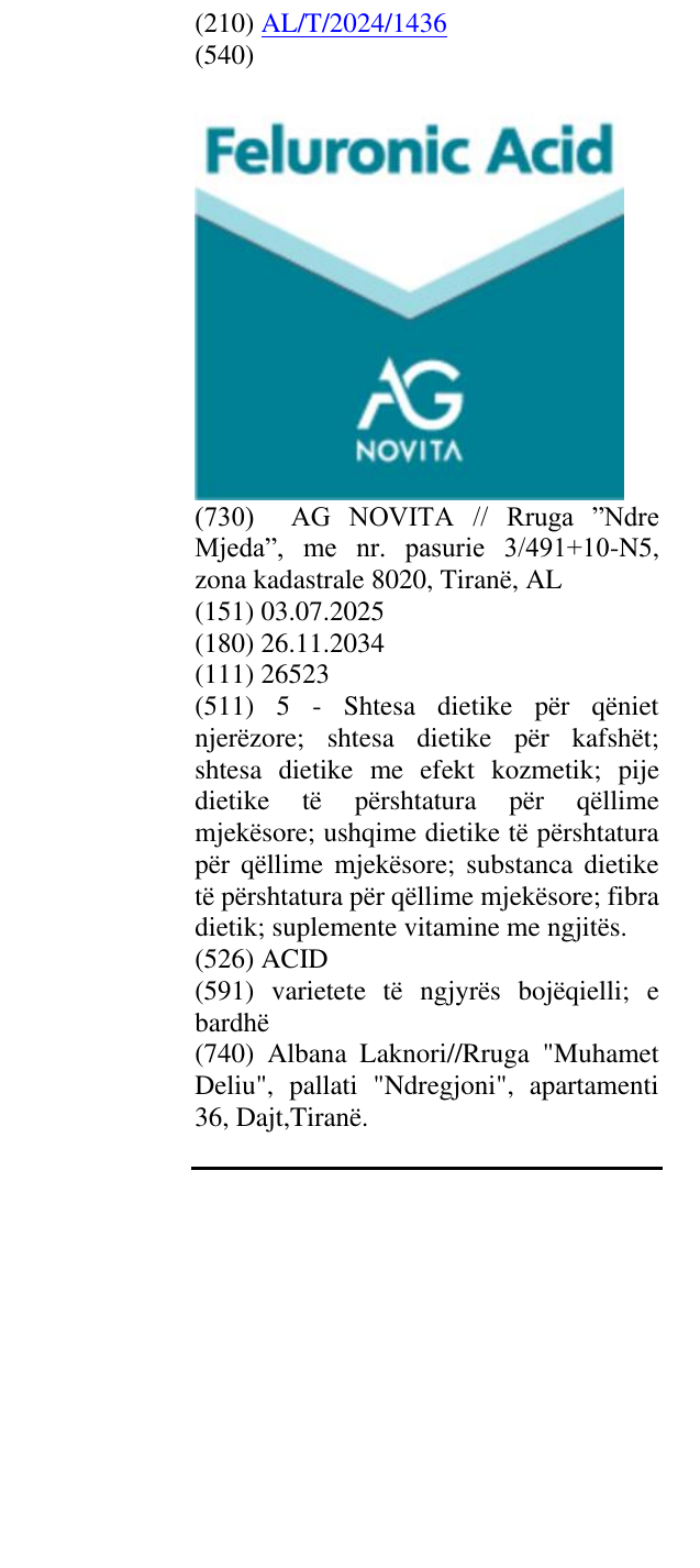 Zëri i markës ACID në buletin
