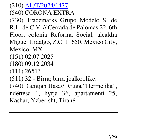 Zëri i markës CORONA EXTRA në buletin