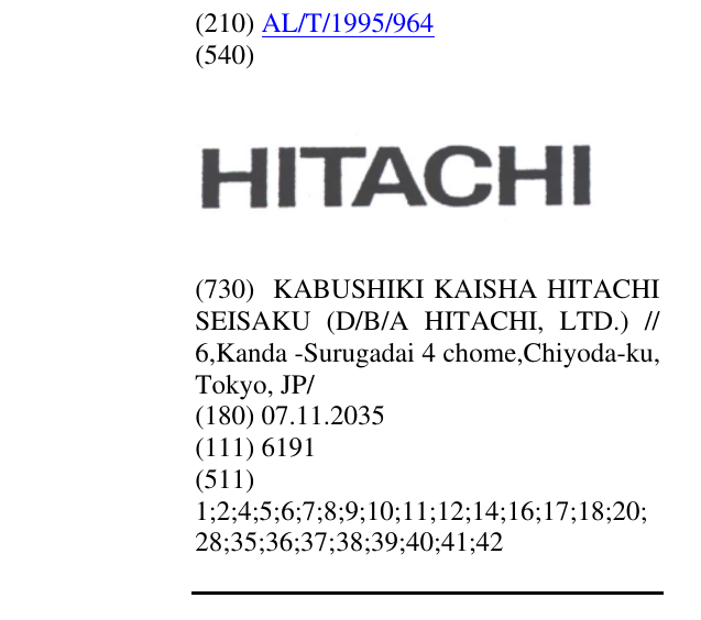 Zëri i markës HITACHI në buletin