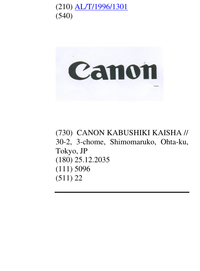 Zëri i markës CANON në buletin