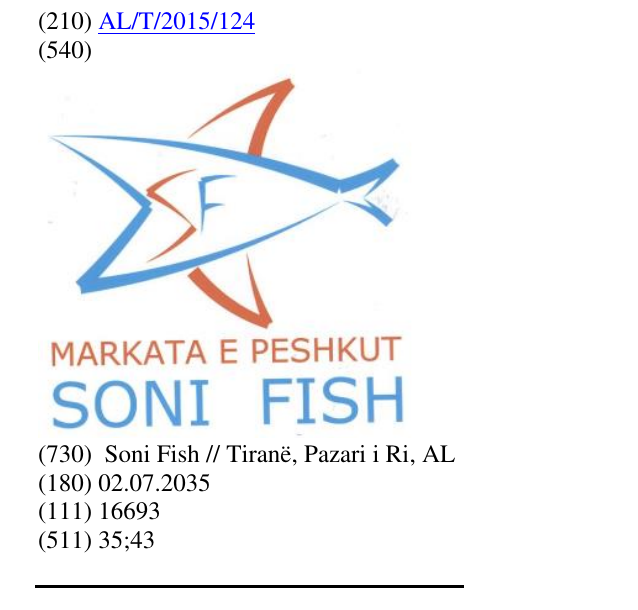 Zëri i markës Soni Fish në buletin