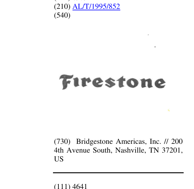 Zëri i markës FIRESTONE në buletin