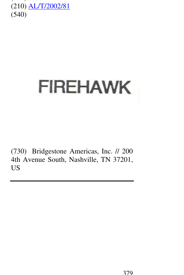 Zëri i markës FIREHAWK në buletin