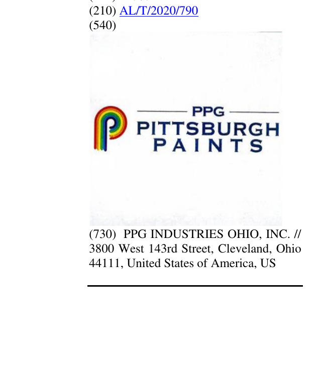 Zëri i markës P PPG PITTSBURGH PAINTS në buletin