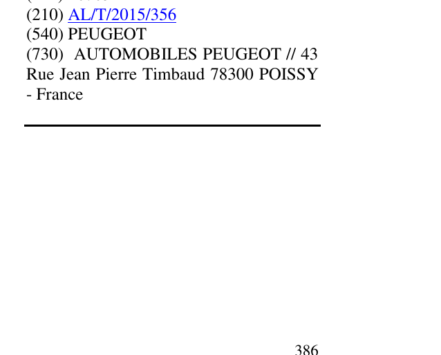 Zëri i markës PEUGEOT në buletin