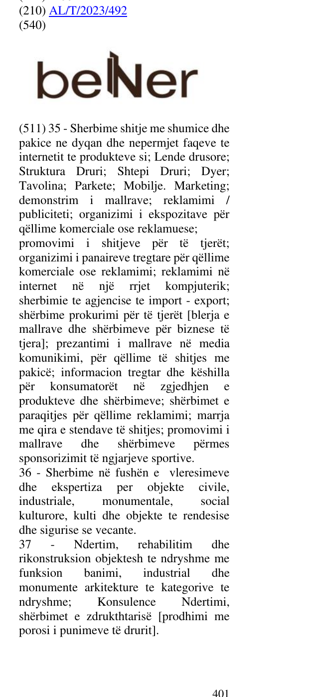 Zëri i markës BENER në buletin