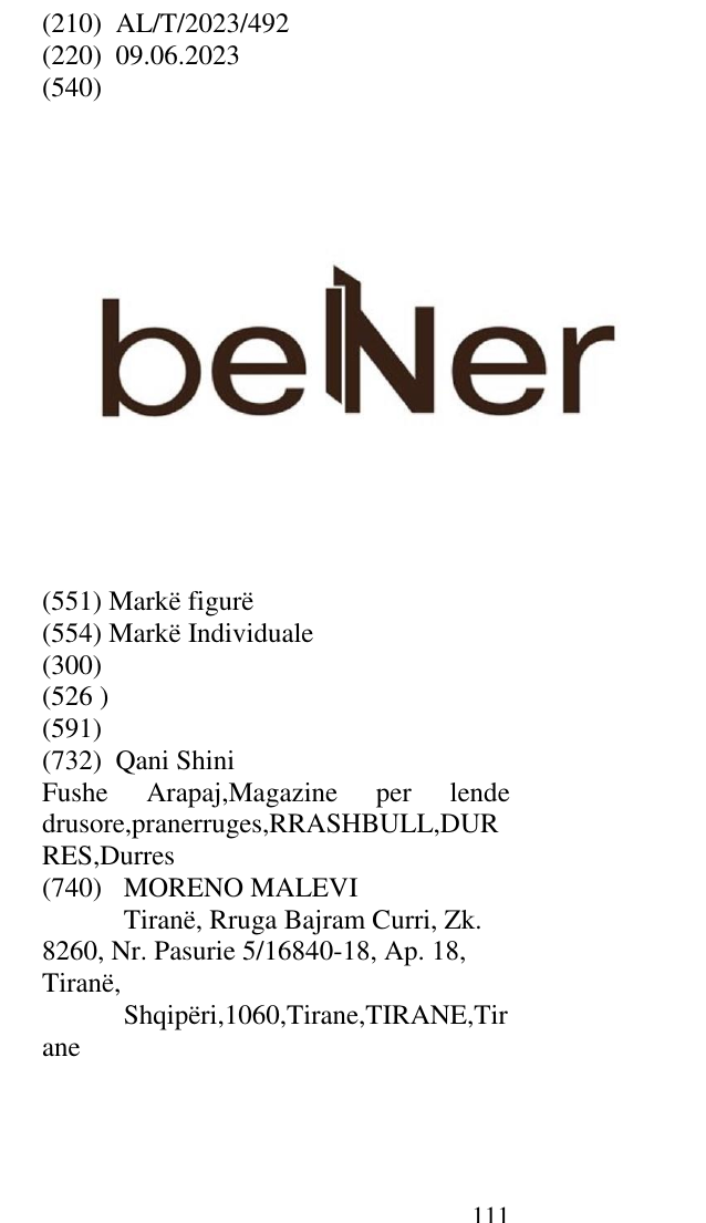Zëri i markës BENER në buletin