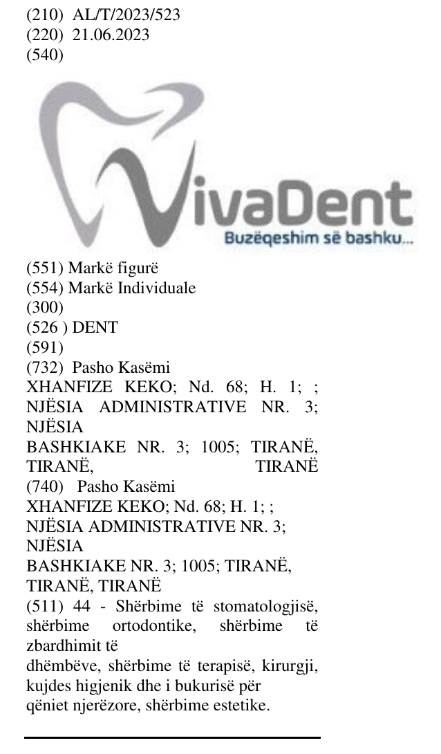 Zëri i markës DENT në buletin