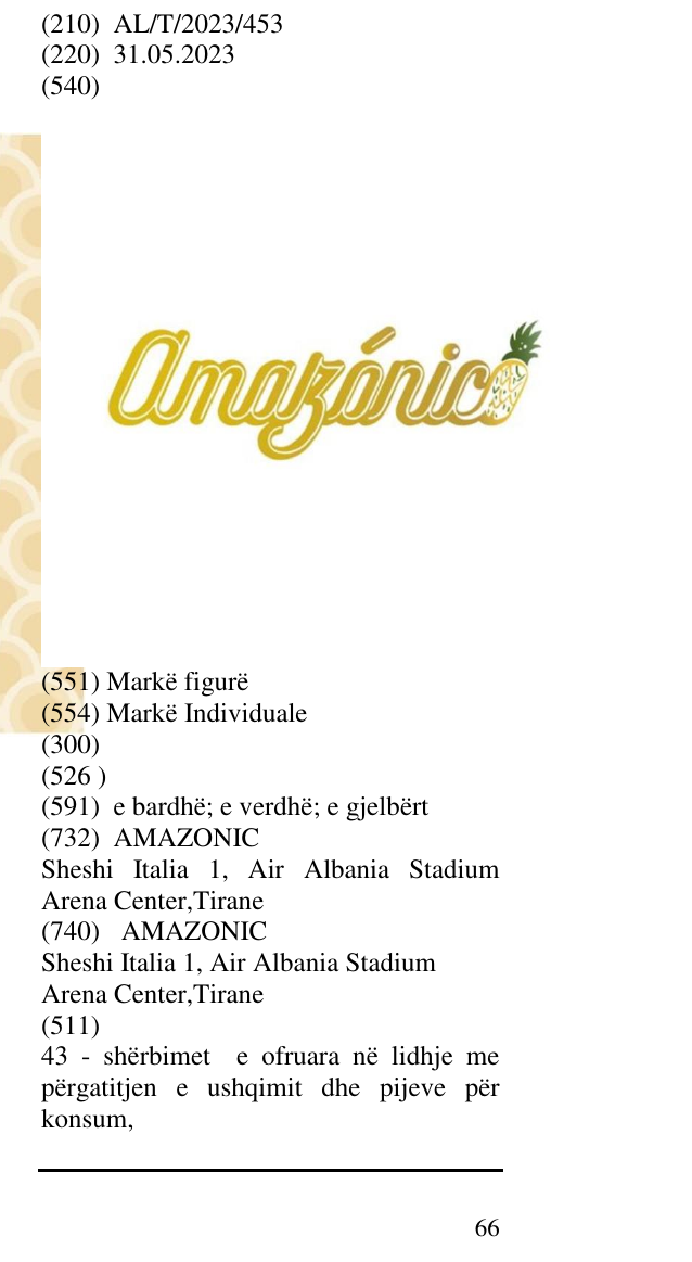 Zëri i markës AMAZONIC në buletin