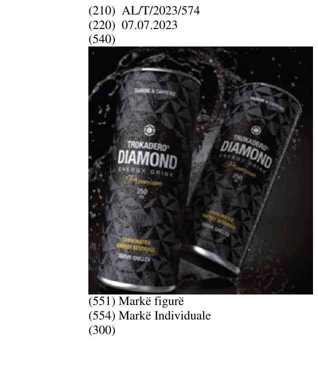 Zëri i markës taurine&kafeine; energy drink, premium; 250 ml; carbonated energy beverage; serve chilled 2 taurine&kafeine; energy drink; premium; 250 ml; c arbonated energy beverage;serve chilled (deklaroj perjashtimin te listuar 2 here sipas ref.dy pamjeve) në buletin