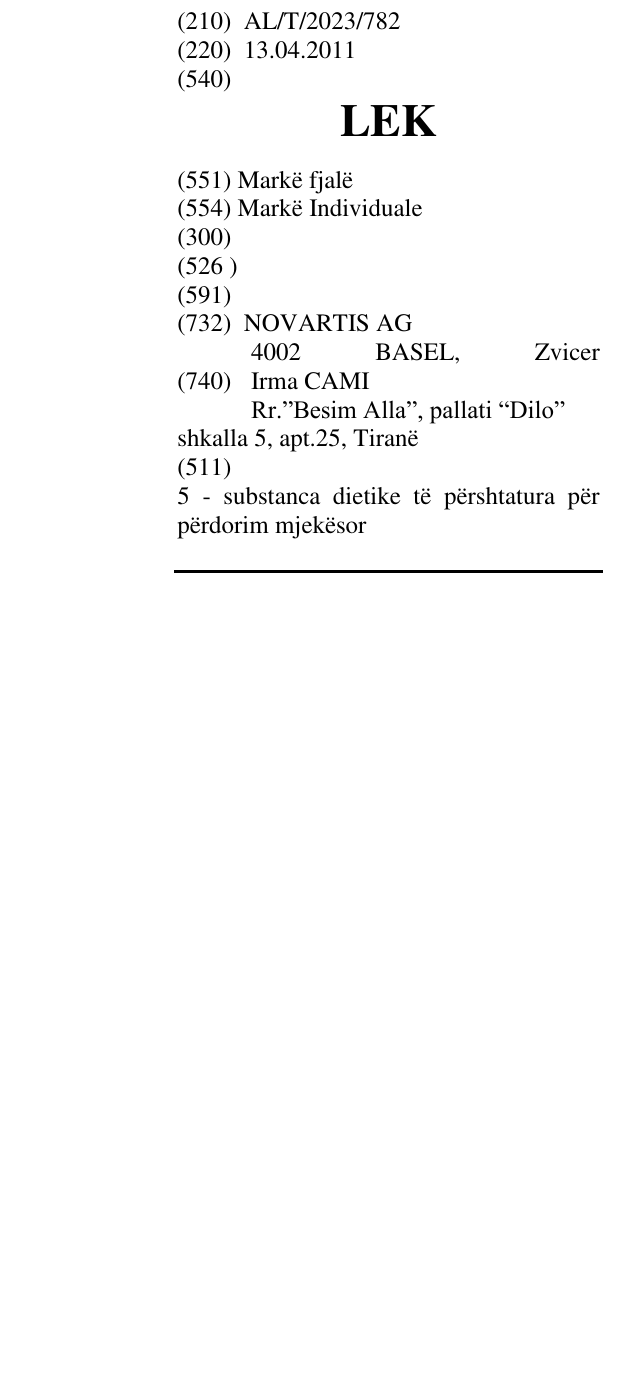 Zëri i markës LEK në buletin