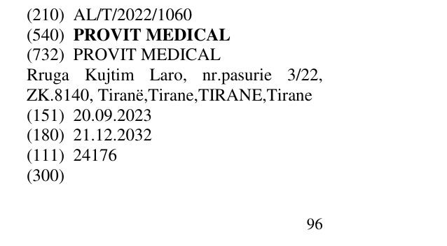 Zëri i markës PROVIT MEDICAL në buletin