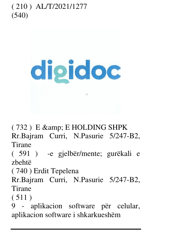 Zëri i markës digidoc në buletin