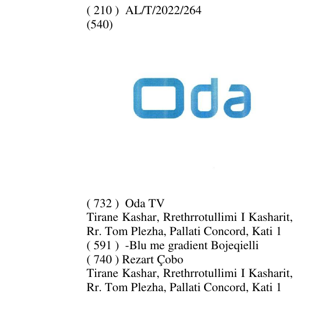 Zëri i markës Oda në buletin
