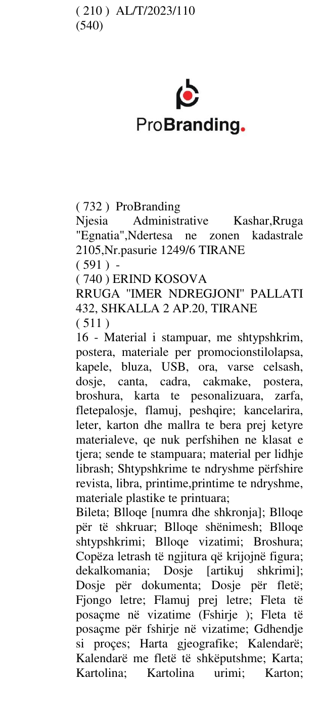 Zëri i markës PROBRANDING në buletin