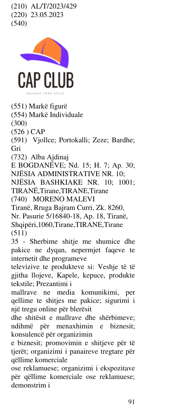 Zëri i markës CAP në buletin