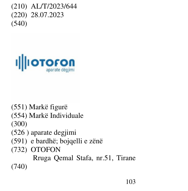 Zëri i markës aparate degjimi në buletin