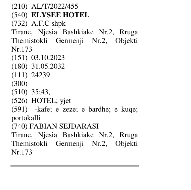 Zëri i markës ELYSEE HOTEL në buletin