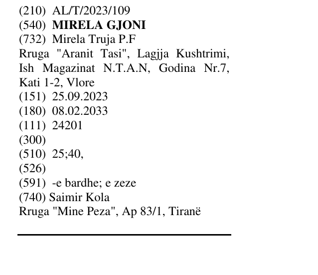 Zëri i markës MIRELA GJONI në buletin