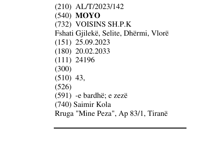 Zëri i markës MOYO në buletin