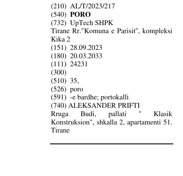 Zëri i markës PORO në buletin