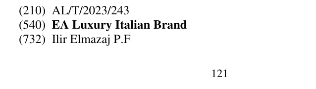 Zëri i markës EA Luxury Italian Brand në buletin