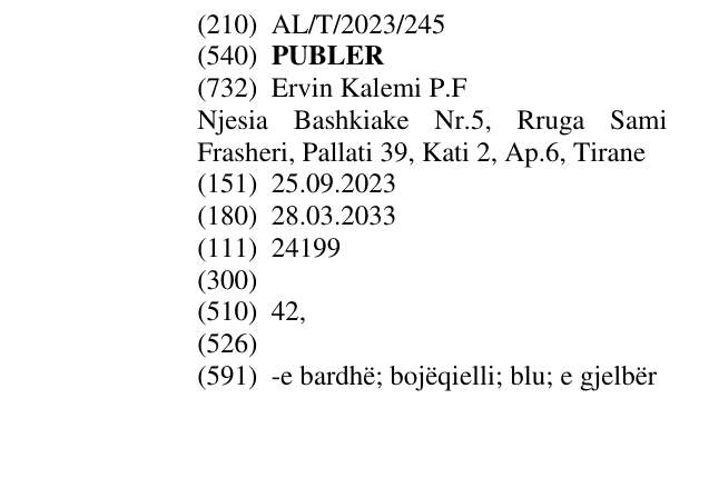 Zëri i markës PUBLER në buletin