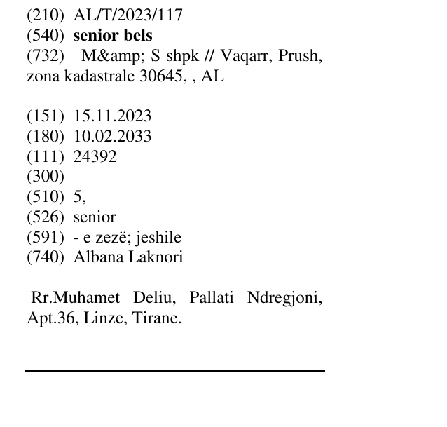 Zëri i markës senior bels në buletin