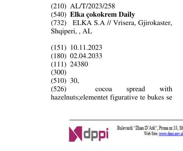 Zëri i markës Elka çokokrem Daily në buletin