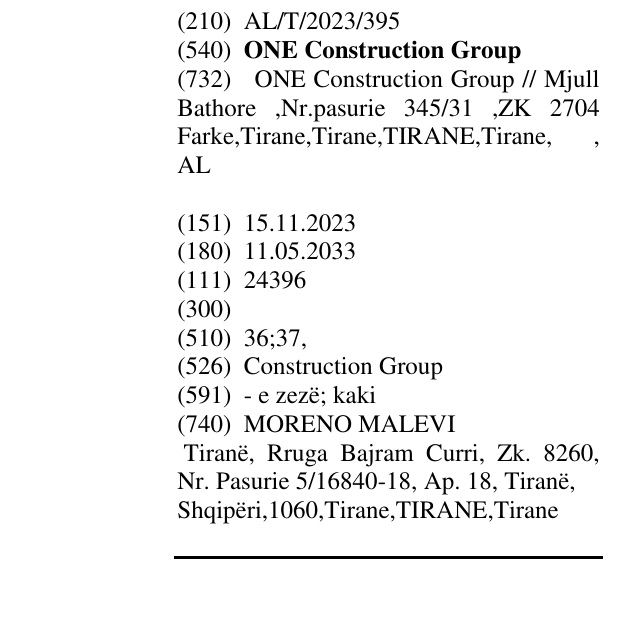 Zëri i markës ONE Construction Group në buletin