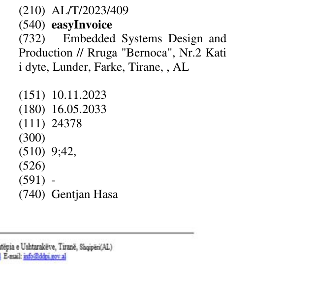 Zëri i markës easyInvoice në buletin