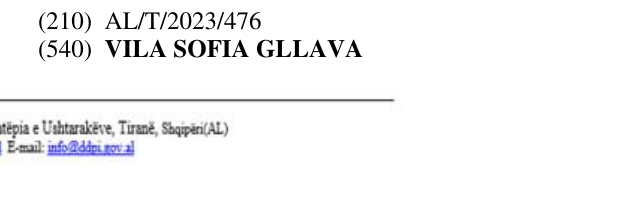 Zëri i markës VILA SOFIA GLLAVA 109 në buletin