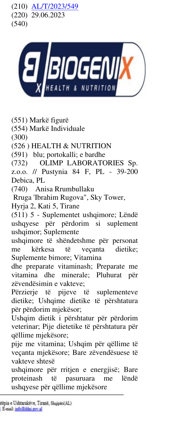 Zëri i markës HEALTH & NUTRITION në buletin