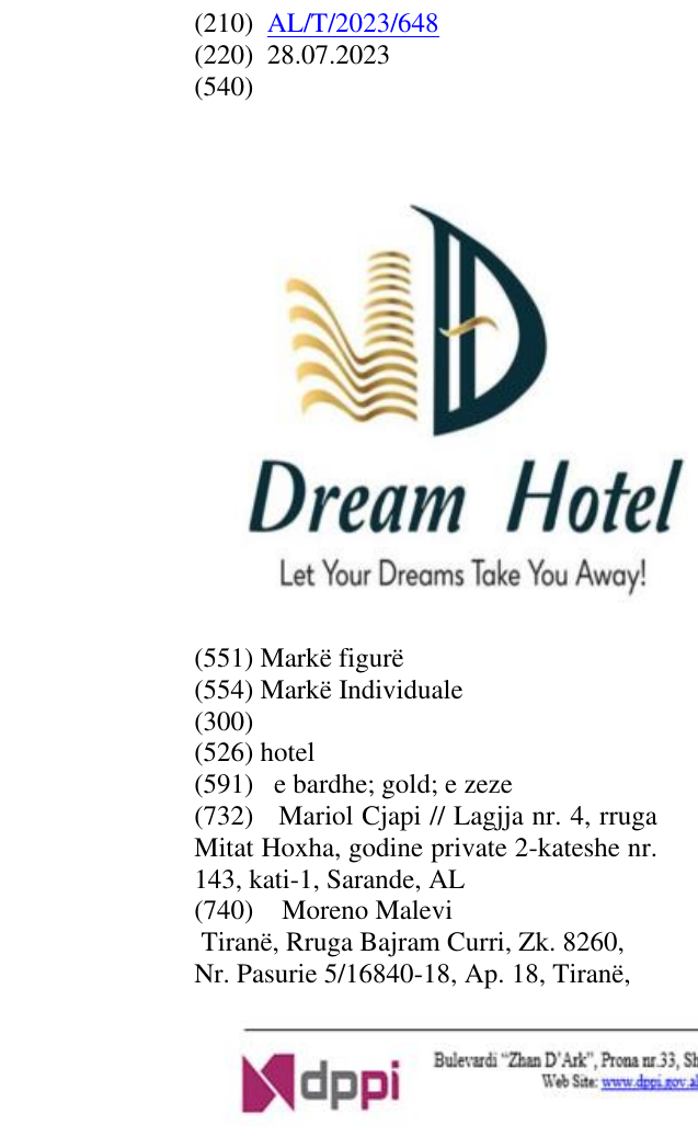 Zëri i markës hotel në buletin