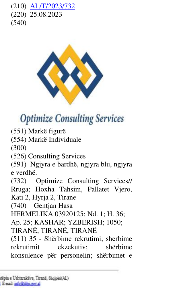 Zëri i markës Consulting Services në buletin