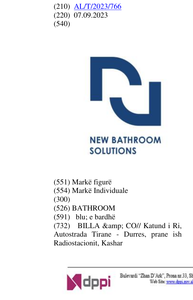 Zëri i markës BATHROOM në buletin