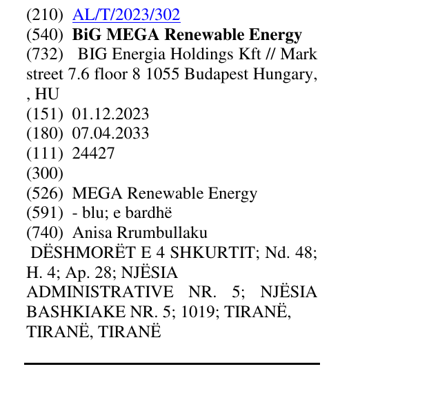 Zëri i markës BiG MEGA Renewable Energy në buletin