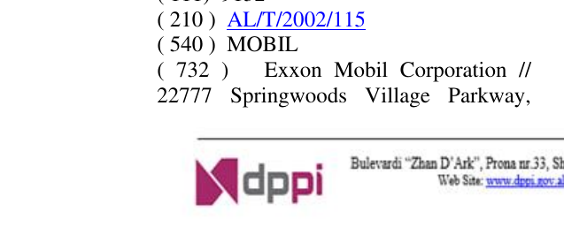 Zëri i markës MOBIL në buletin