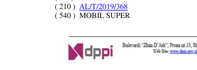 Zëri i markës MOBIL SUPER në buletin