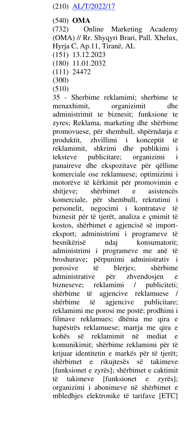 Zëri i markës OMA në buletin
