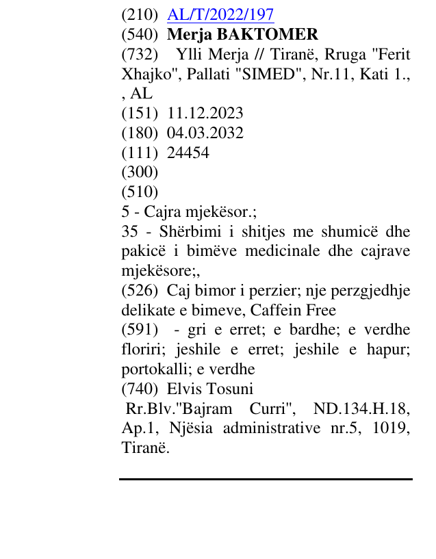 Zëri i markës Merja BAKTOMER në buletin