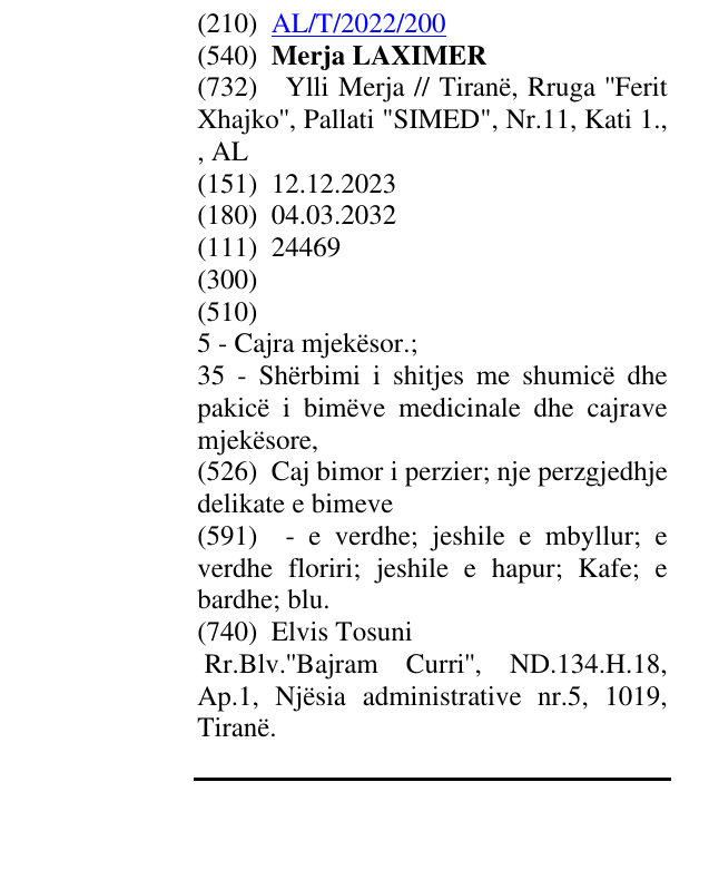 Zëri i markës Merja LAXIMER në buletin