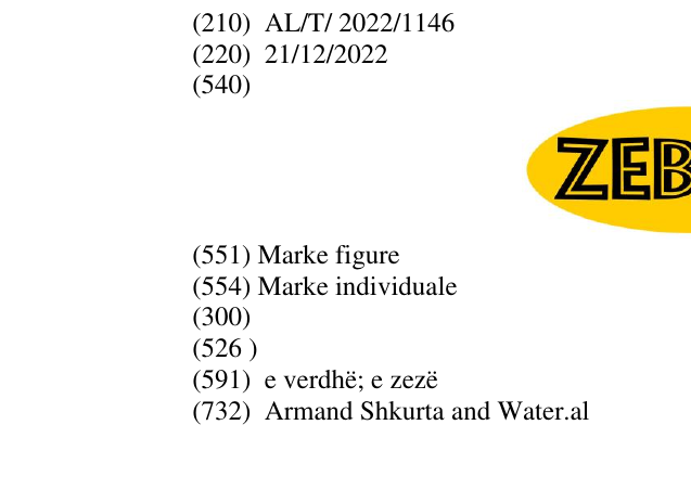Zëri i markës ZEBRA në buletin