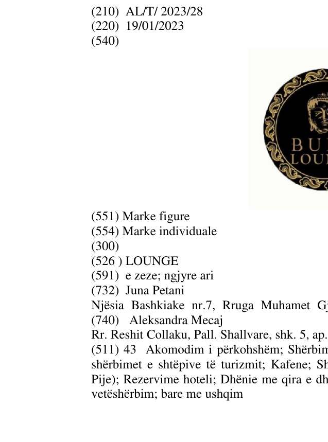 Zëri i markës LOUNGE në buletin